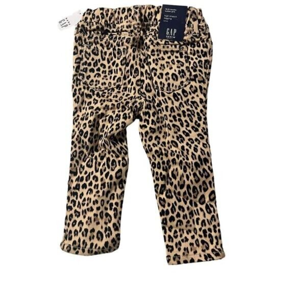 Baby GAP Leopard Jeans Infant Girls Size 18-24 months New with Tags Cotton Smoke - Picture 2 of 3